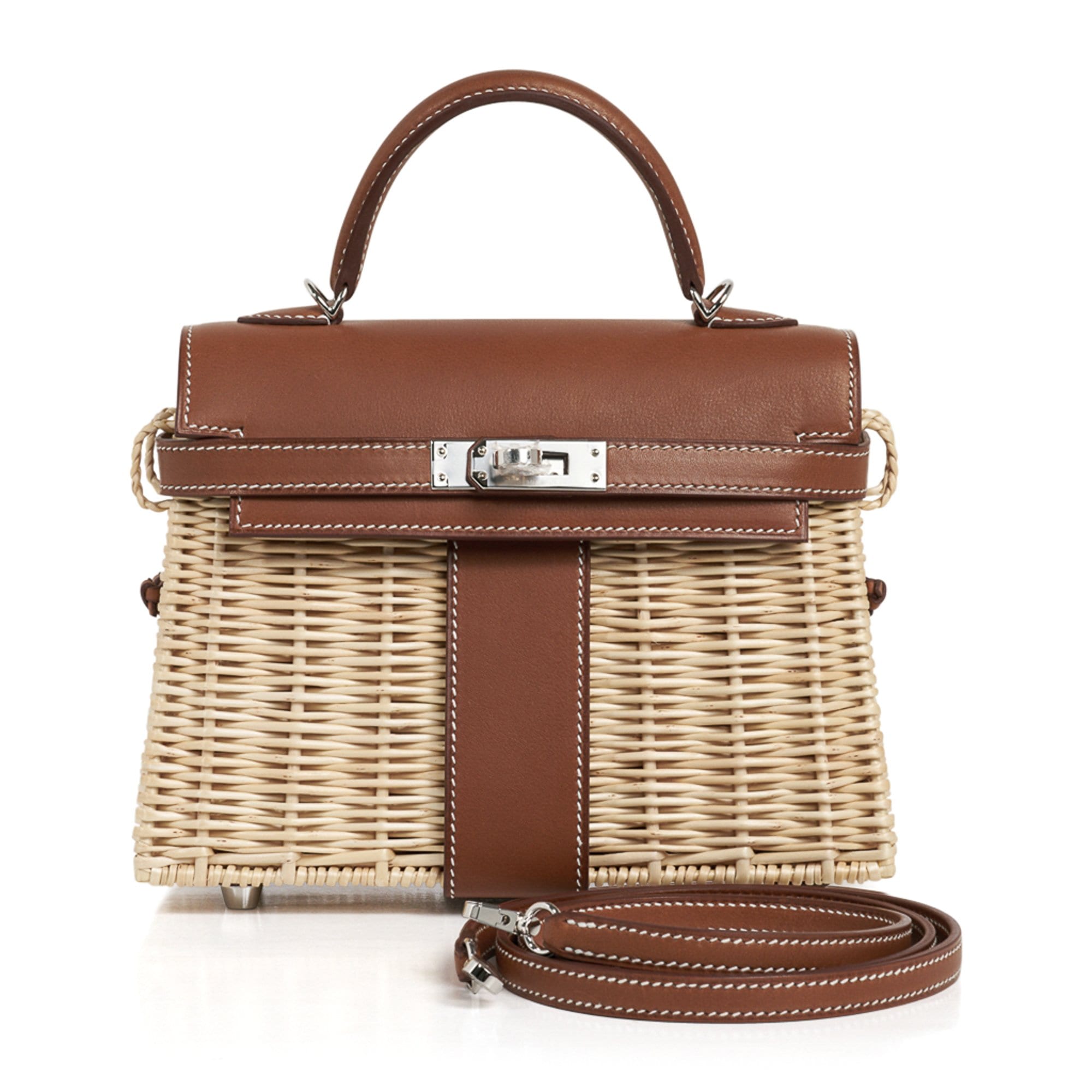 Hermès Mini Kelly 20 Picnic Barenia and Osier Hermes Mini Kelly 20 Bag Picnic Barenia & Osier