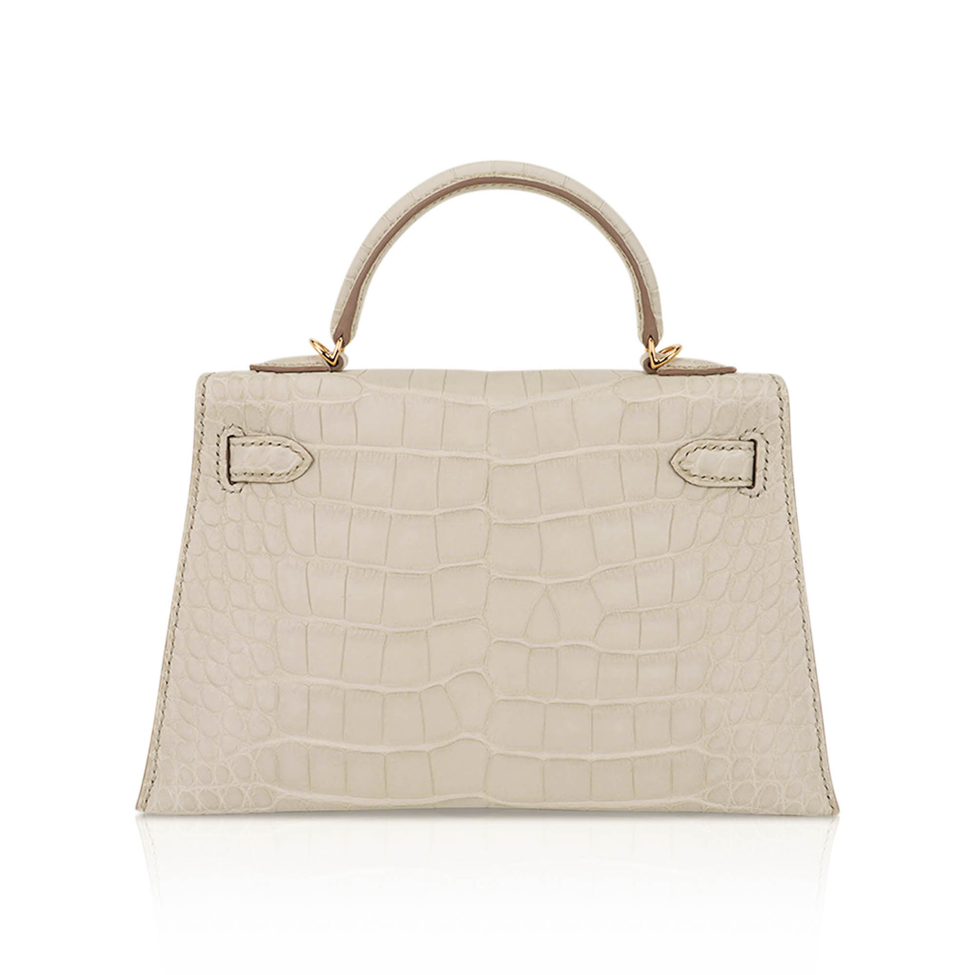 Hermès Mini Kelly 20 Sellier Beton Matte Alligator with Gold Hardware – Limited Edition Hermes Limited Edition Mini Kelly 20 Sellier Beton Matte Alligator Bag with Gold Hardware - view 6