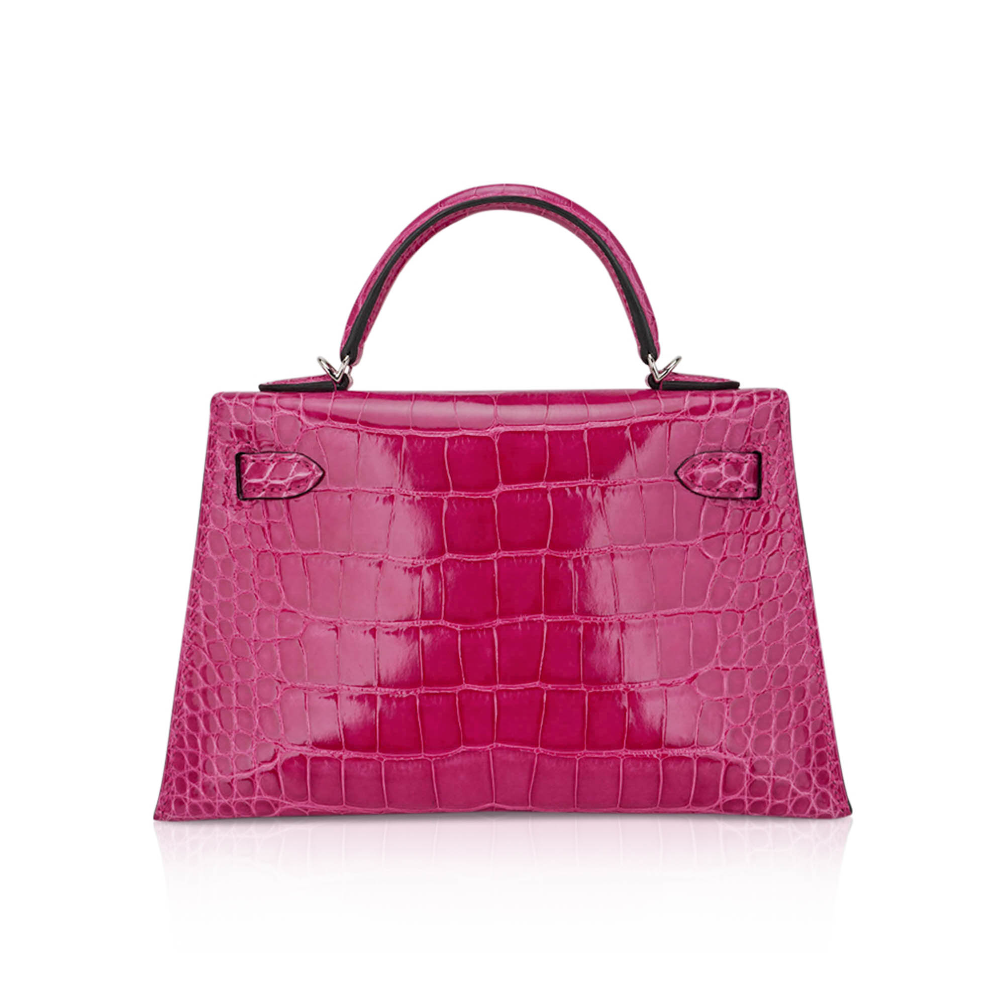 Hermès Mini Kelly 20 Sellier Rose Scheherazade Alligator Palladium Hardware – Limited Edition Hermes Limited Edition Mini Kelly 20 Sellier Rose Scheherazade Alligator Bag Palladium Hardware - view 7