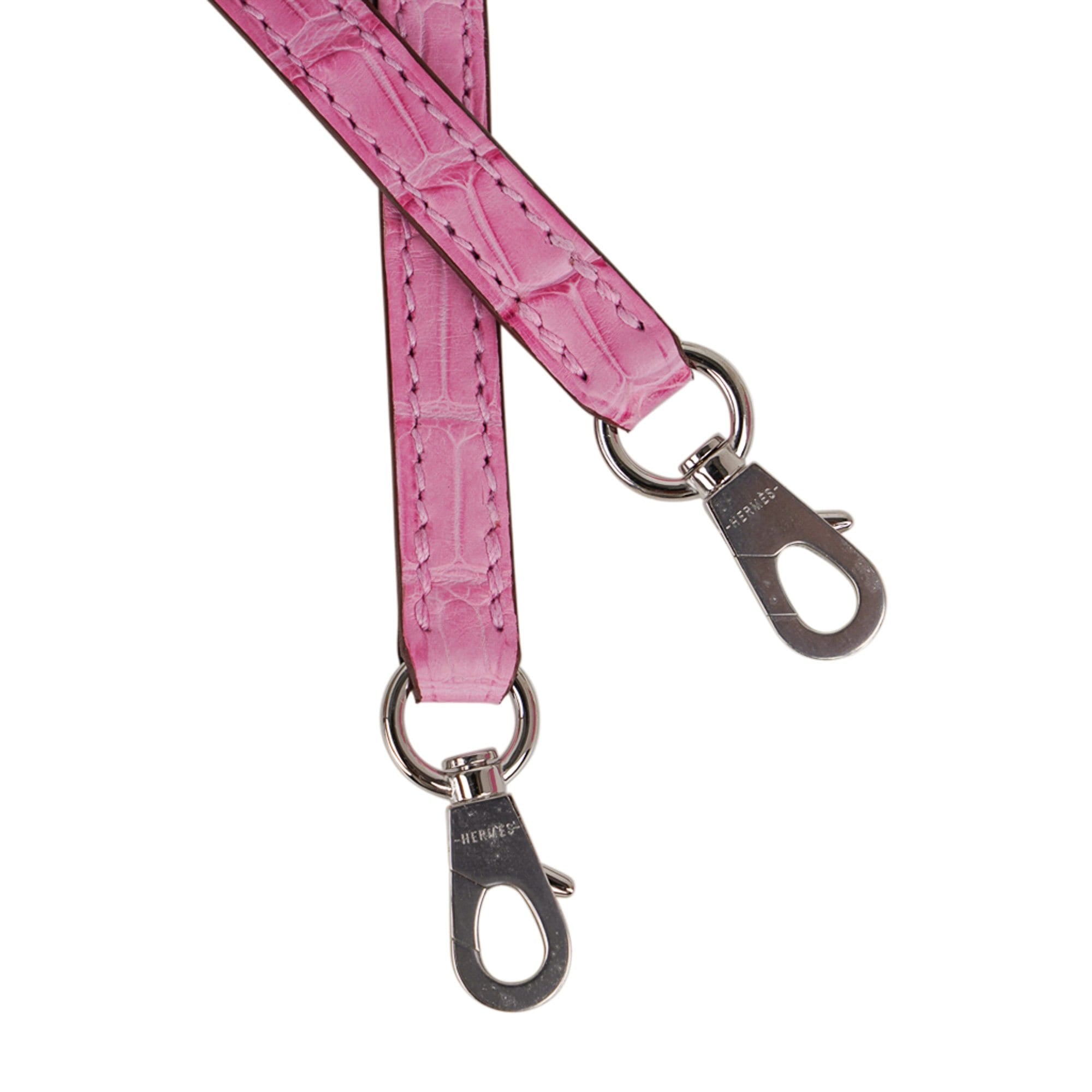 Hermès Kelly 20 Mini Sellier 5P Pink Matte Alligator Palladium – Limited Edition Hermes Kelly 20 Mini Sellier Bag 5P Pink Matte Alligator Palladium Limited Edition - view 7