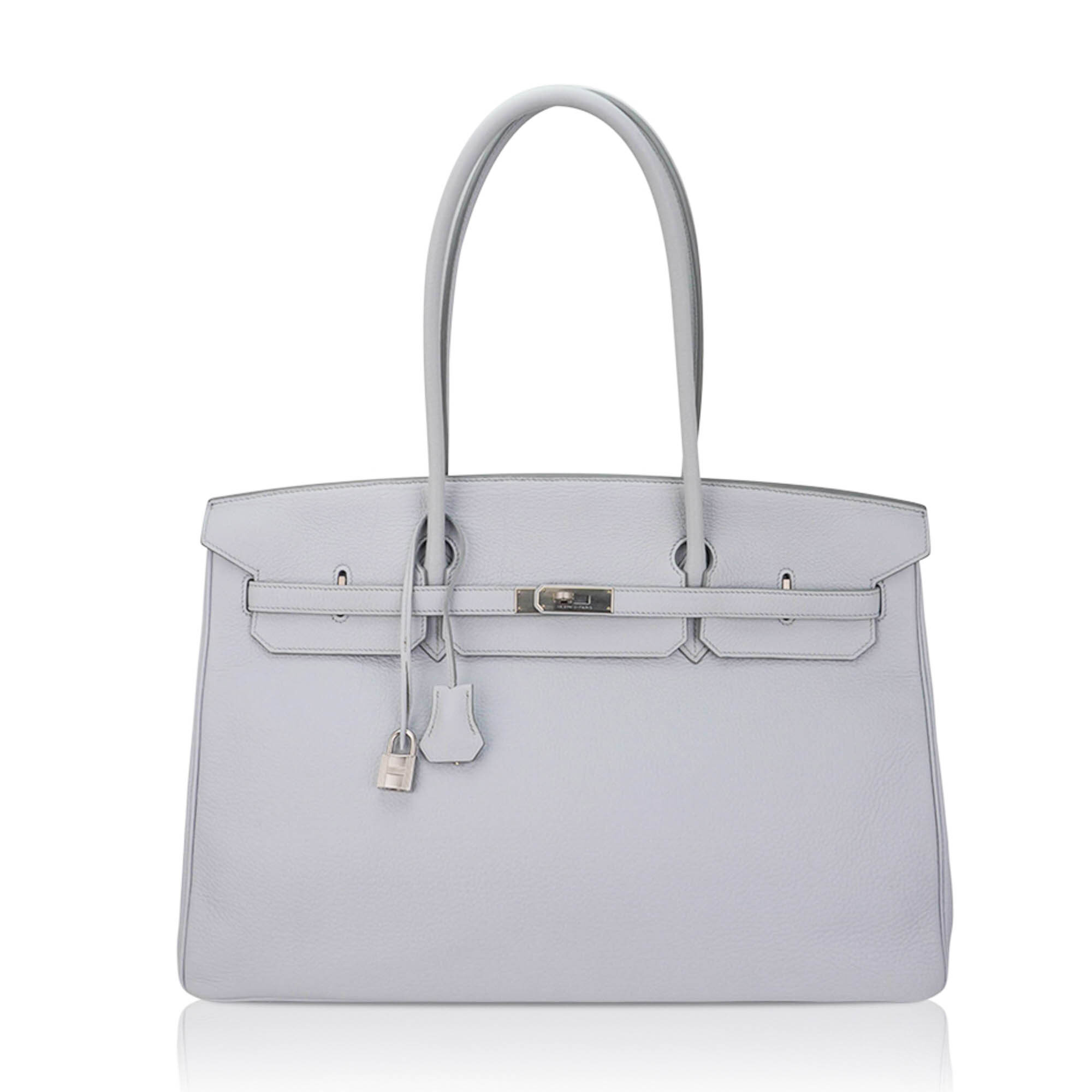 Hermès Shoulder Birkin 45 Blue Pale Togo Brushed Palladium – Limited Edition Hermes Shoulder Birkin 45 Blue Pale Togo Brushed Palladium Limited Edition