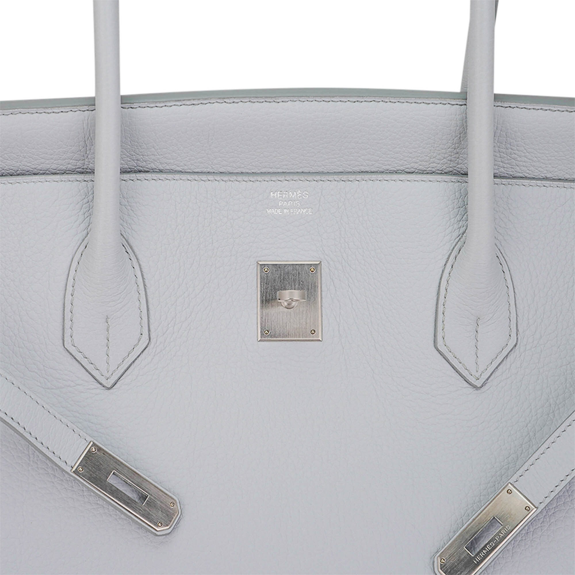 Hermès Shoulder Birkin 45 Blue Pale Togo Brushed Palladium – Limited Edition Hermes Shoulder Birkin 45 Blue Pale Togo Brushed Palladium Limited Edition - view 8