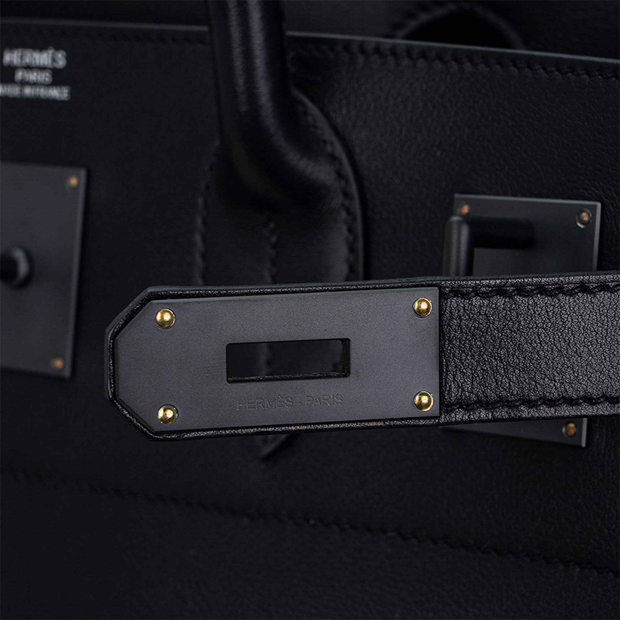 Hermès HAC 40 So Black Evergrain Leather – Limited Edition Hermes HAC 40 So Black Evergrain Leather Limited Edition Rare - view 6