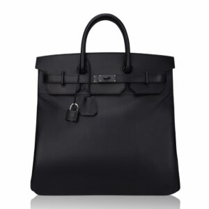 Hermes HAC 40 So Black Evergrain Leather Limited Edition Rare