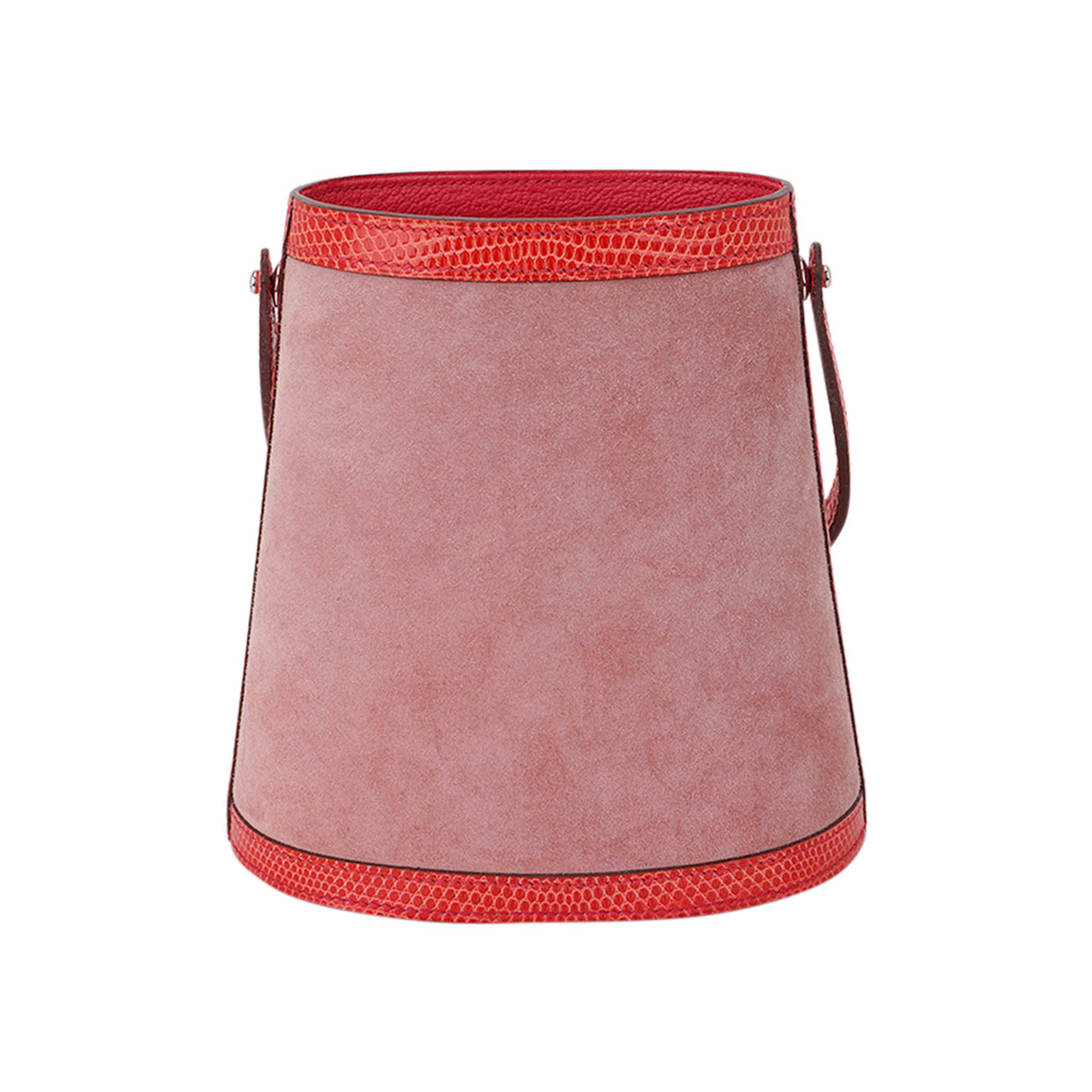 Hermès Stromboli Rose Indien Doblis Rose Azalee Lizard with Sterling Silver Lid – Limited Edition Hermes Limited Edition Stromboli Bag Rose Indien Doblis Rose Azalee Lizard with Sterling Silver Lid - view 6