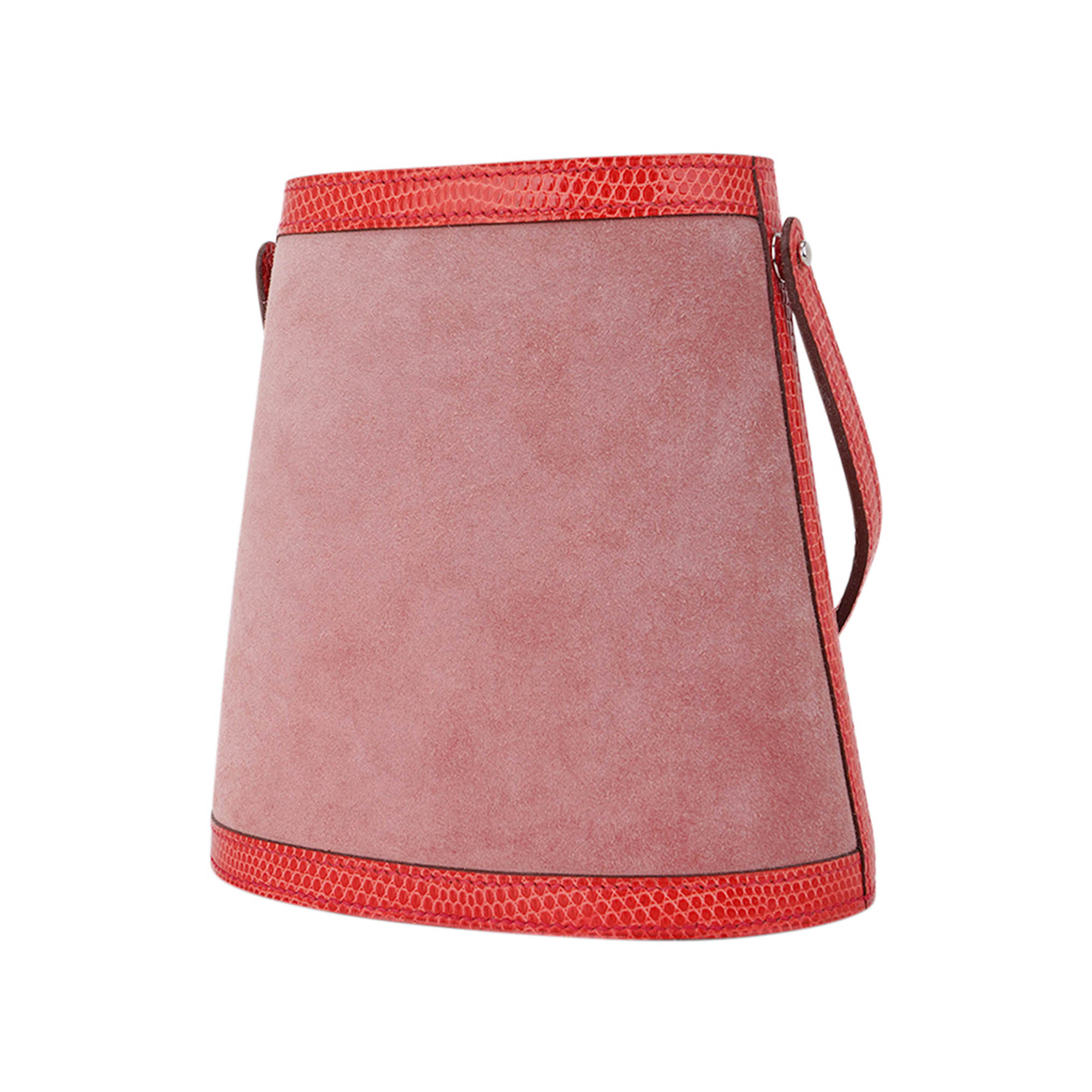 Hermès Stromboli Rose Indien Doblis Rose Azalee Lizard with Sterling Silver Lid – Limited Edition Hermes Limited Edition Stromboli Bag Rose Indien Doblis Rose Azalee Lizard with Sterling Silver Lid - view 7