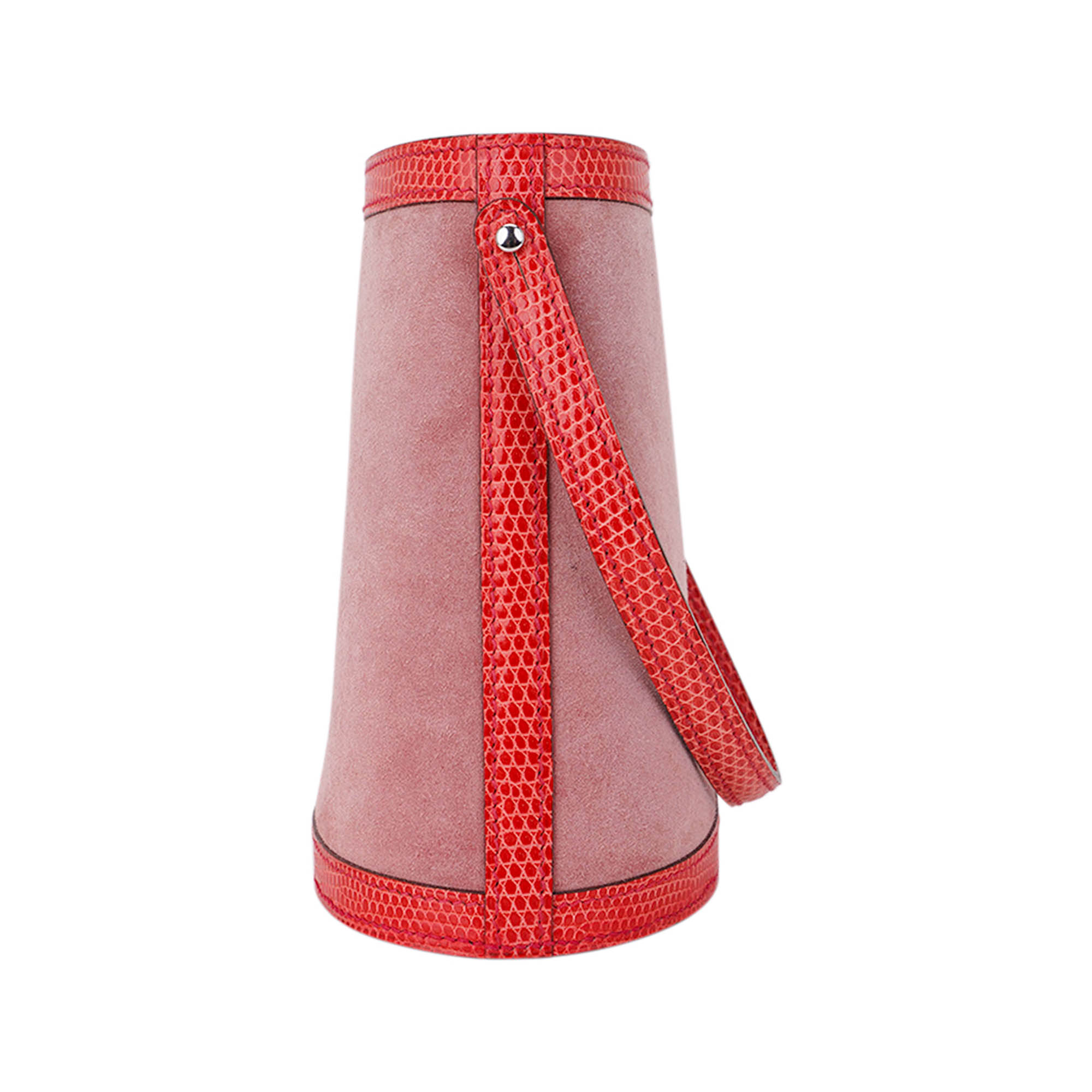 Hermès Stromboli Rose Indien Doblis Rose Azalee Lizard with Sterling Silver Lid – Limited Edition Hermes Limited Edition Stromboli Bag Rose Indien Doblis Rose Azalee Lizard with Sterling Silver Lid - view 8