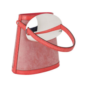 Hermes Limited Edition Stromboli Bag Rose Indien Doblis Rose Azalee Lizard with Sterling Silver Lid