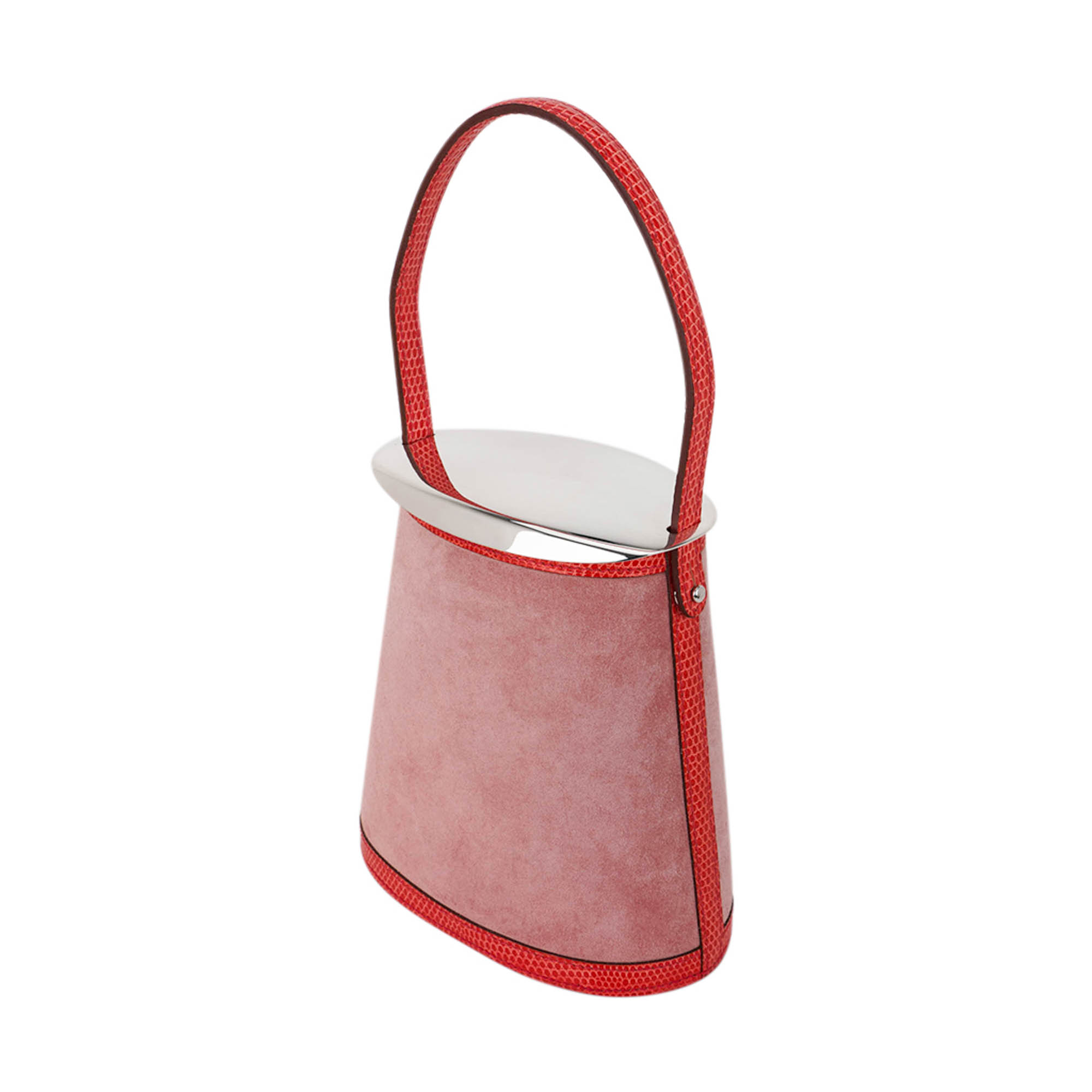 Hermès Stromboli Rose Indien Doblis Rose Azalee Lizard with Sterling Silver Lid – Limited Edition Hermes Limited Edition Stromboli Bag Rose Indien Doblis Rose Azalee Lizard with Sterling Silver Lid - view 5