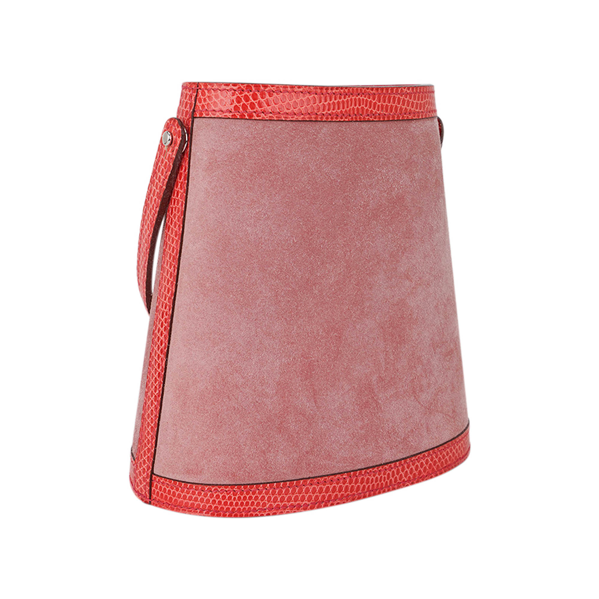 Hermès Stromboli Rose Indien Doblis Rose Azalee Lizard with Sterling Silver Lid – Limited Edition Hermes Limited Edition Stromboli Bag Rose Indien Doblis Rose Azalee Lizard with Sterling Silver Lid - view 3