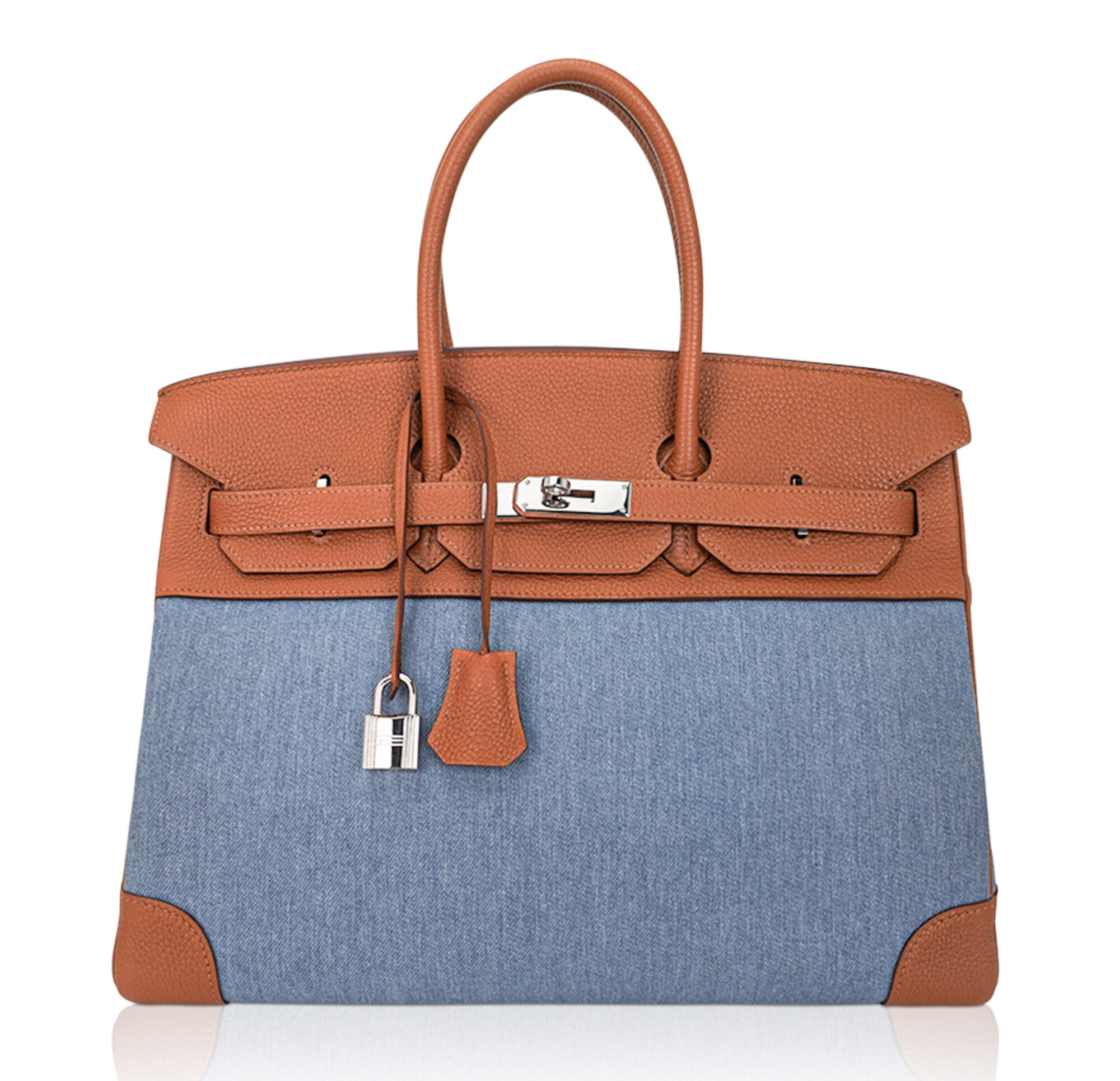 Hermès Birkin 35 Vintage Gold Togo Blue Denim Palladium – Limited Edition Hermes Birkin 35 Vintage Gold Togo Blue Denim Palladium Limited Edition Rare