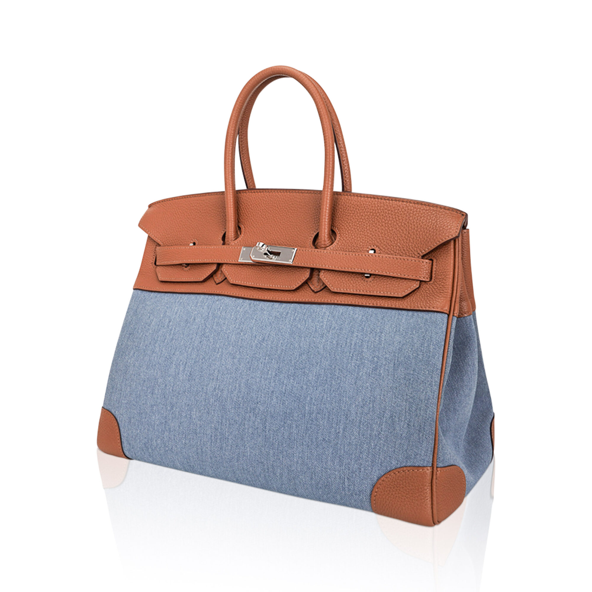 Hermès Birkin 35 Vintage Gold Togo Blue Denim Palladium – Limited Edition Hermes Birkin 35 Vintage Gold Togo Blue Denim Palladium Limited Edition Rare - view 5