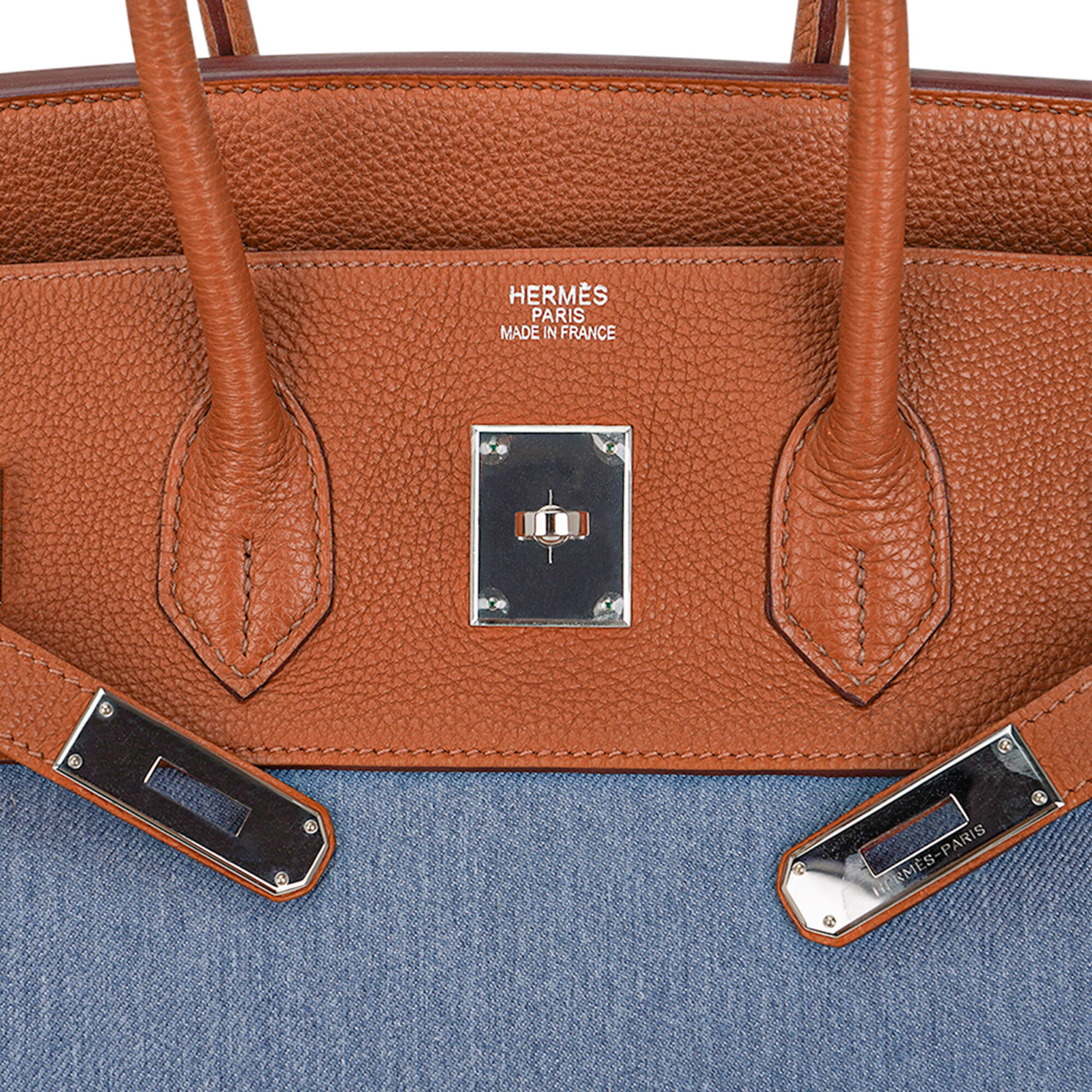 Hermès Birkin 35 Vintage Gold Togo Blue Denim Palladium – Limited Edition Hermes Birkin 35 Vintage Gold Togo Blue Denim Palladium Limited Edition Rare - view 7