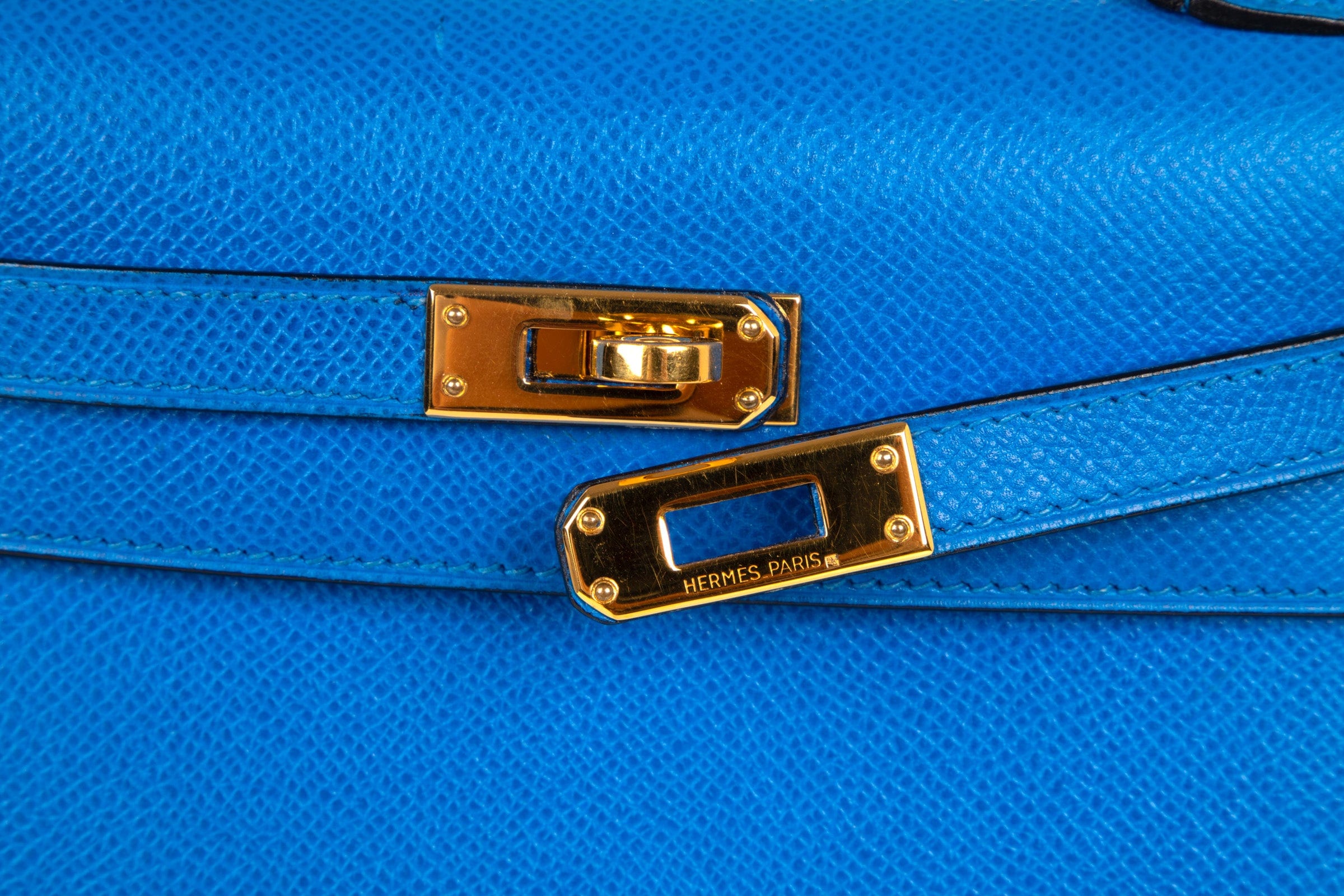 Hermès Vintage Kelly 20 Sellier Mini Blue de France Courchevel Gold Hardware Hermes Vintage Kelly 20 Sellier Mini Blue de France Courchevel Gold Hardware - View 3