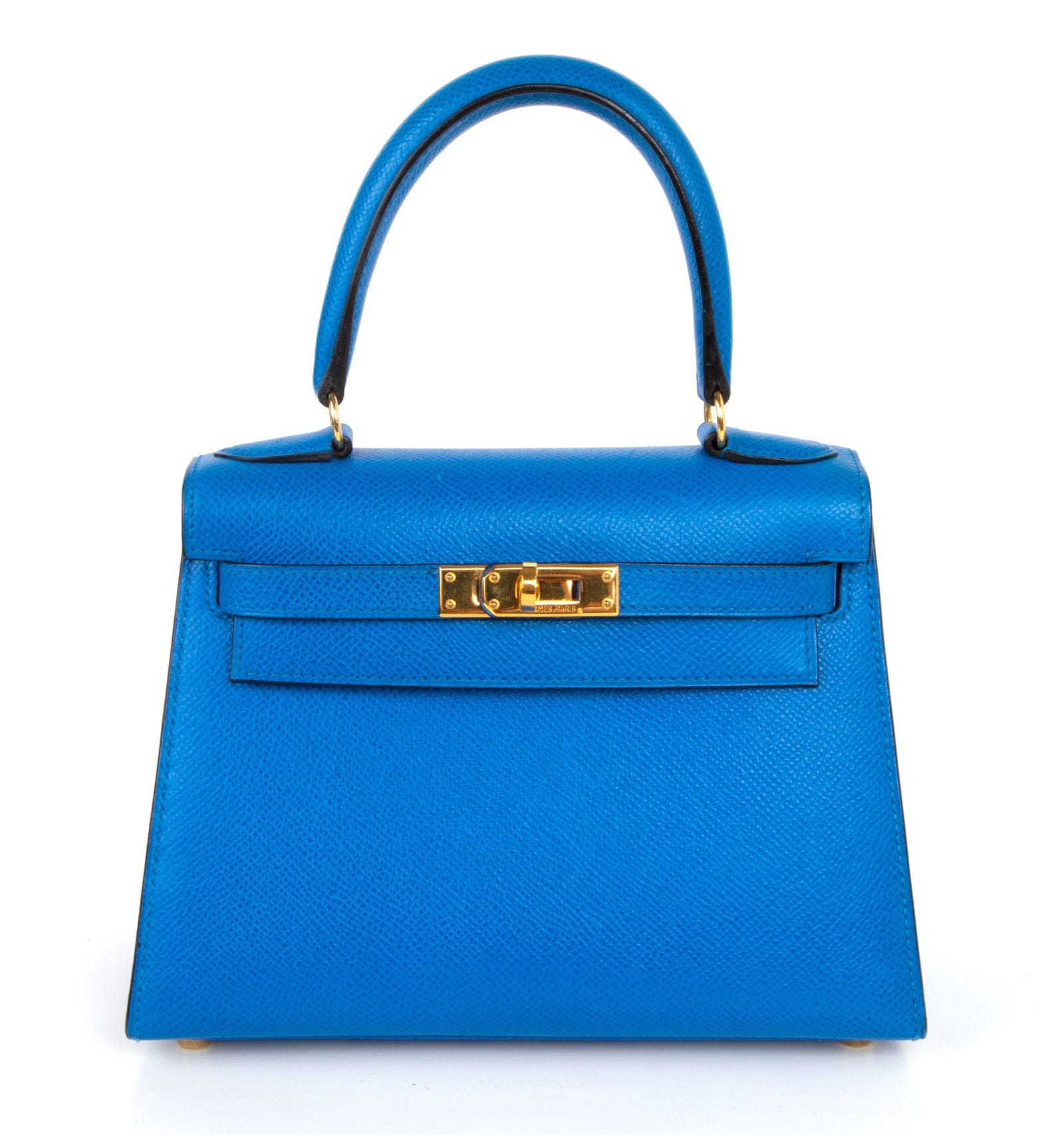 Hermès Vintage Kelly 20 Sellier Mini Blue de France Courchevel Gold Hardware Hermes Vintage Kelly 20 Sellier Mini Blue de France Courchevel Gold Hardware - View 4