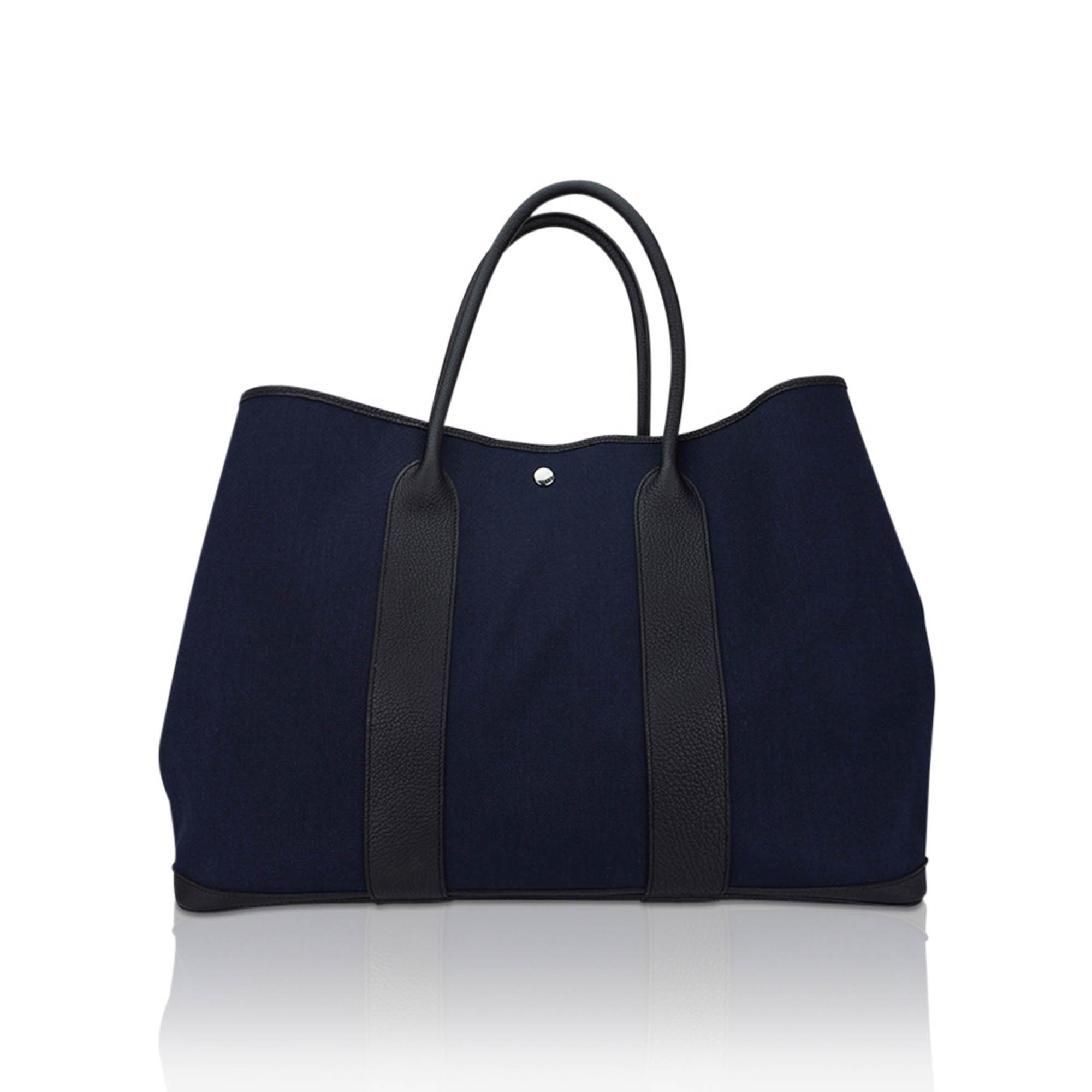 Hermès Garden Party Voyage 49 Marine Canvas Black Vache Country Leather Hermes Garden Party Voyage 49 Bag Marine Canvas Black Vache Country Leather