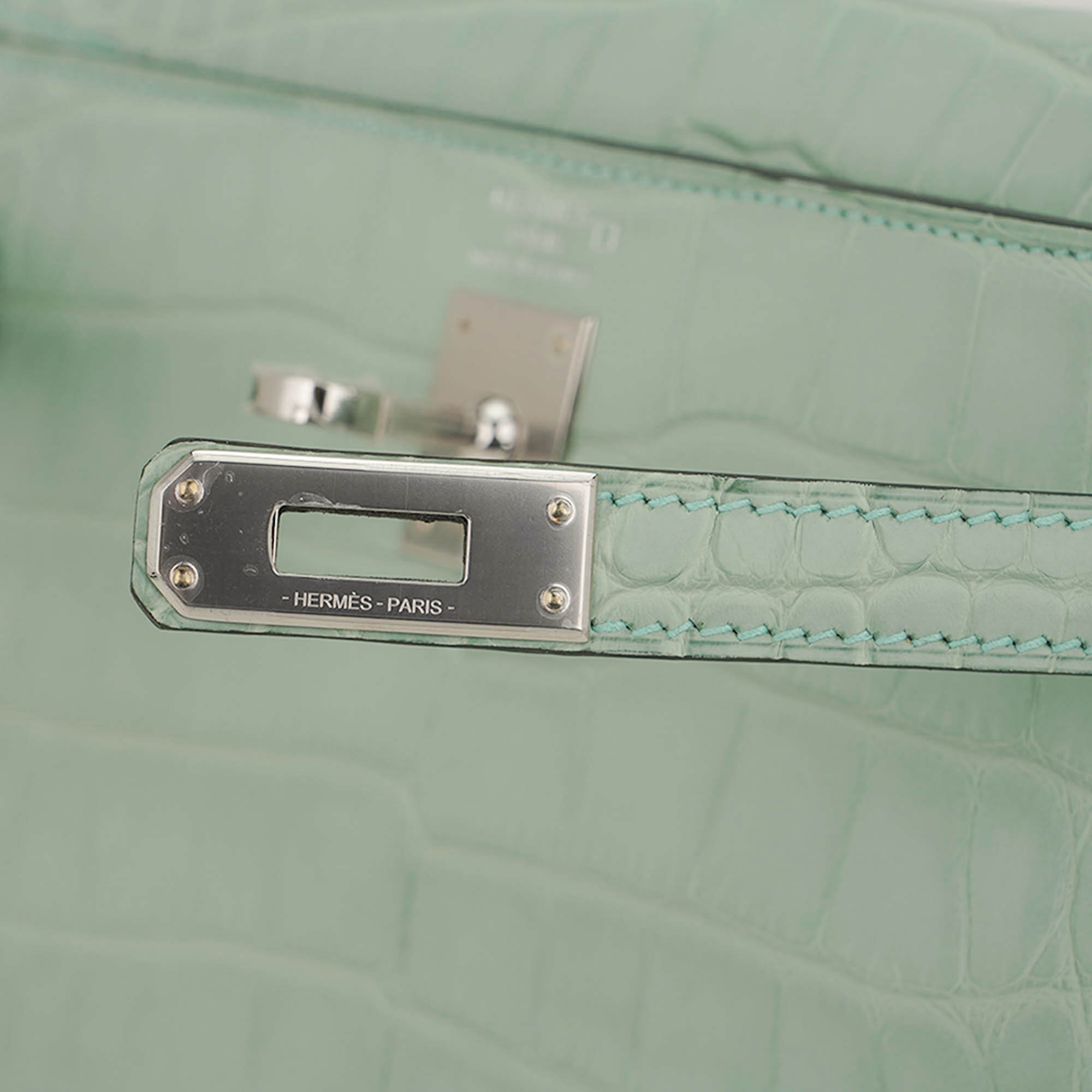 Hermès Kelly 25 Retourne Vert D’Eau Matte Alligator with Palladium Hardware Hermes Kelly 25 Retourne Bag Vert d’Eau Matte Alligator with Palladium Hardware - view 4