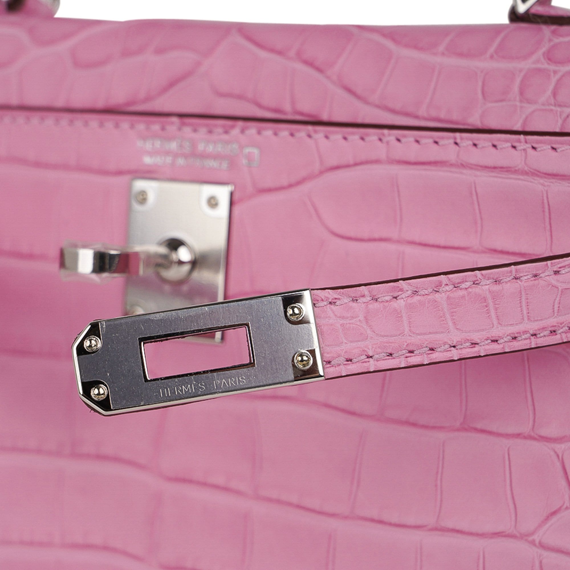 Hermès Kelly 20 Mini Sellier 5P Pink Matte Alligator Palladium – Limited Edition Hermes Kelly 20 Mini Sellier Bag 5P Pink Matte Alligator Palladium Limited Edition - view 2
