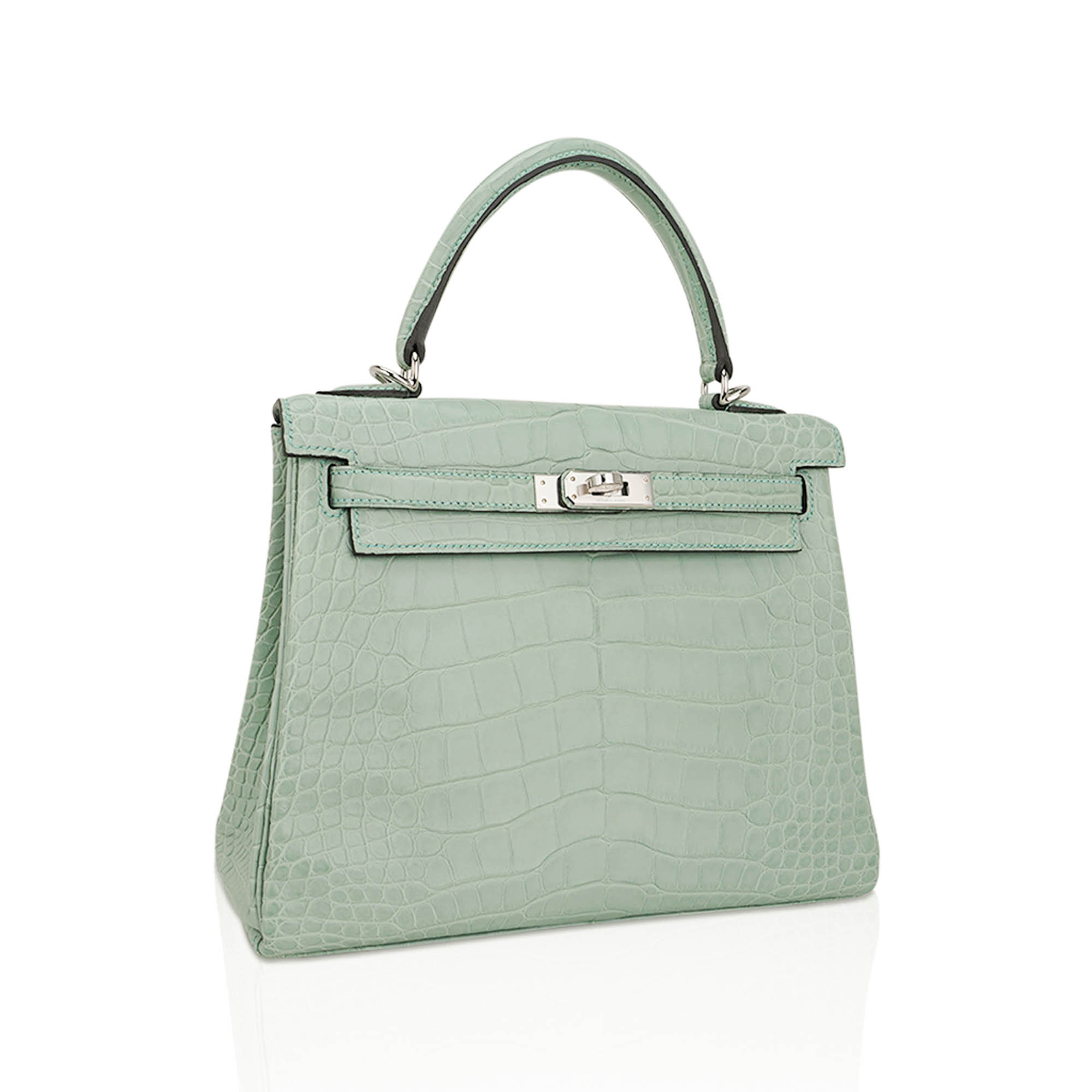 Hermès Kelly 25 Retourne Vert D’Eau Matte Alligator with Palladium Hardware Hermes Kelly 25 Retourne Bag Vert d’Eau Matte Alligator with Palladium Hardware - view 2