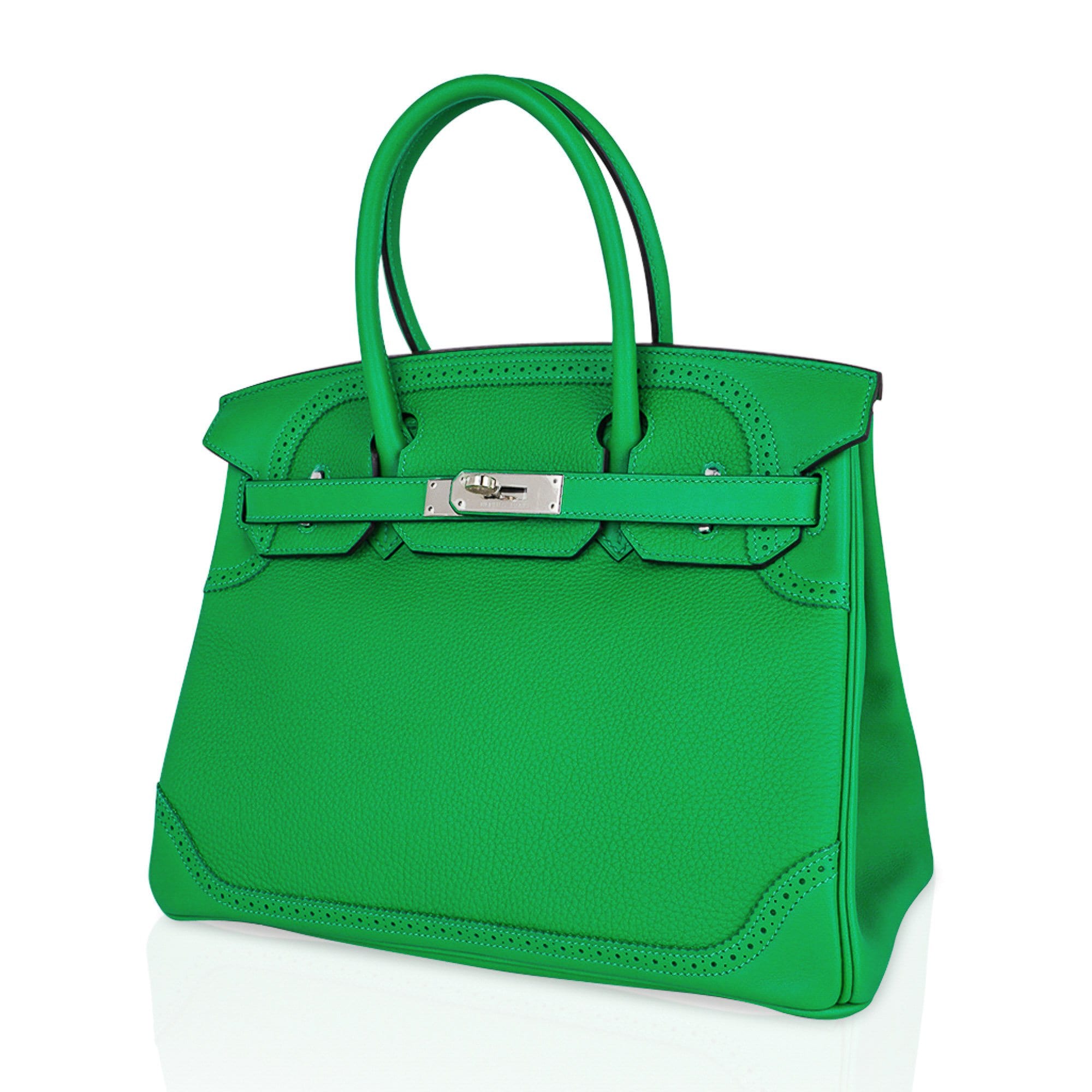 Hermès Birkin 30 Ghillies Bamboo Palladium Hardware New W / Box – Limited Edition Hermes Birkin 30 Ghillies Limited Edition Bag Bamboo Palladium Hardware New w/Box - view 6