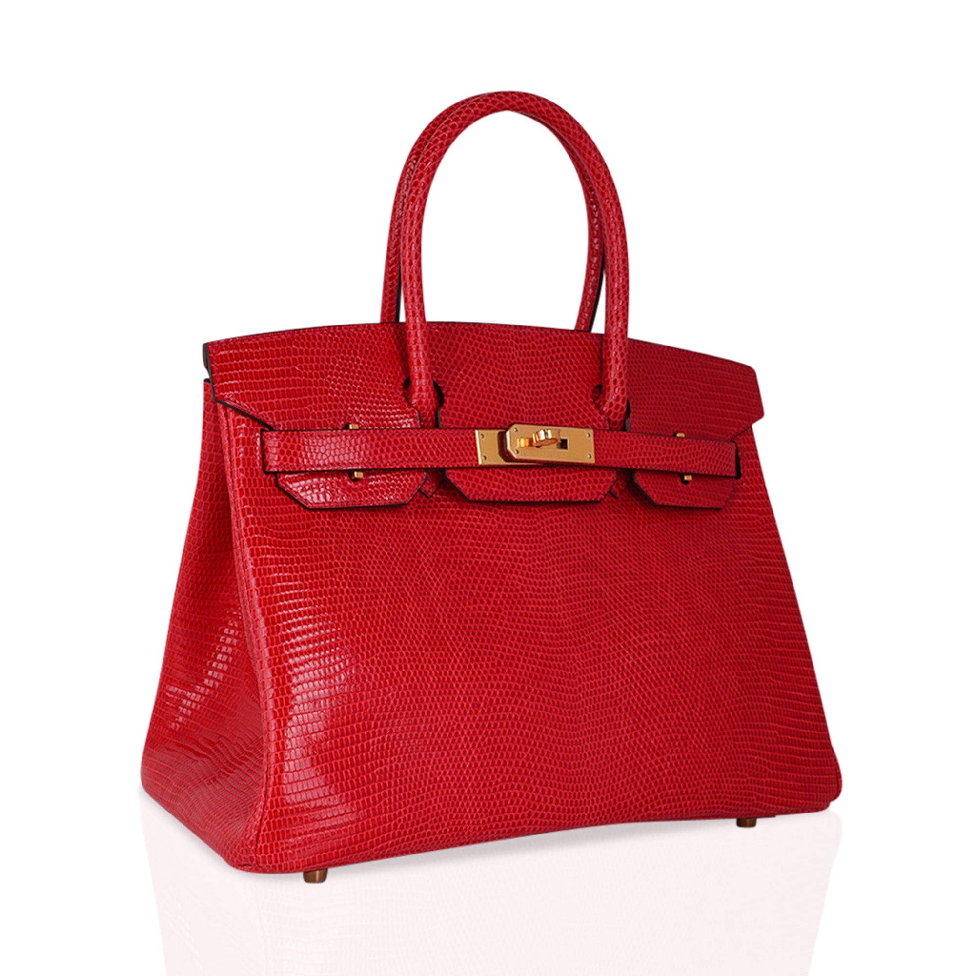 Hermès Birkin 30 Rouge Exotique Lizard Gold Hardware – Limited Edition Hermes Birkin 30 Bag Rouge Exotique Lizard Limited Edition Gold Hardware Rare - view 2
