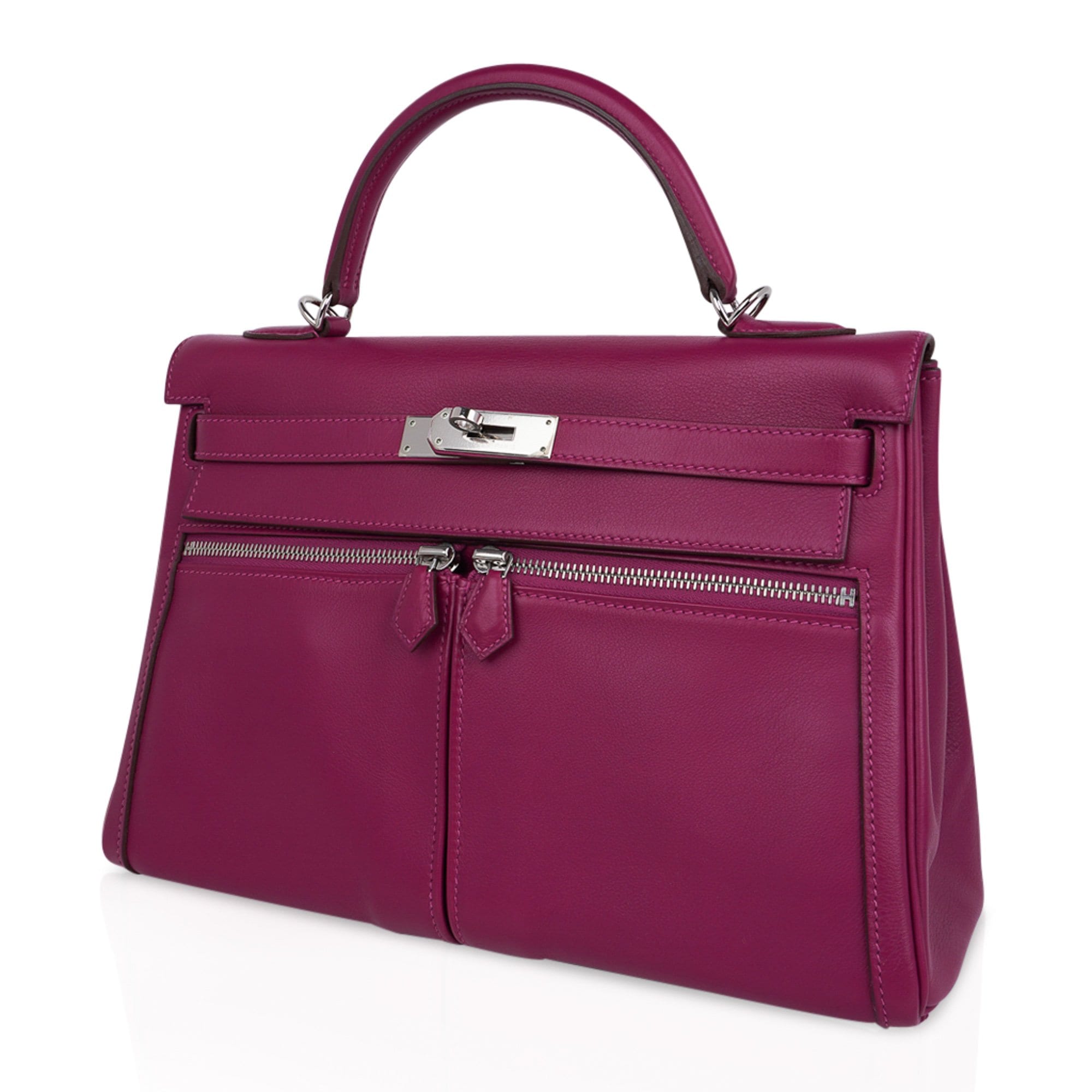 Hermès Kelly 32 Lakis Tosca Swift Leather with Palladium Hardware – Limited Edition Hermes Limited Edition Kelly 32 Lakis Bag Tosca Swift Leather with Palladium Hardware - view 4