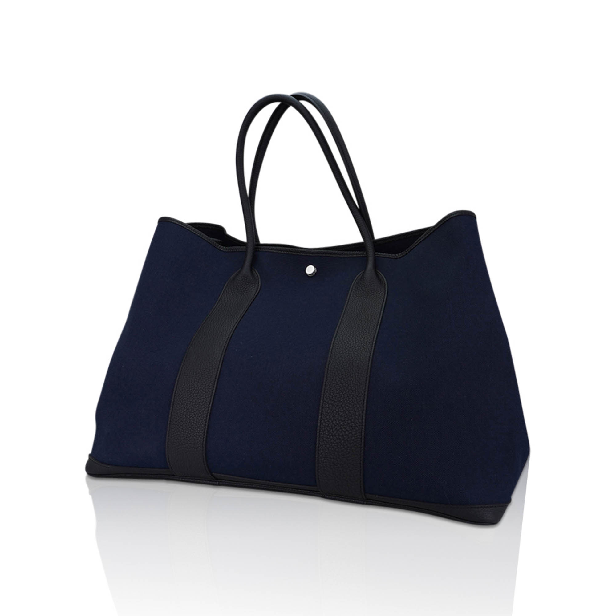 Hermès Garden Party Voyage 49 Marine Canvas Black Vache Country Leather Hermes Garden Party Voyage 49 Bag Marine Canvas Black Vache Country Leather - view 4